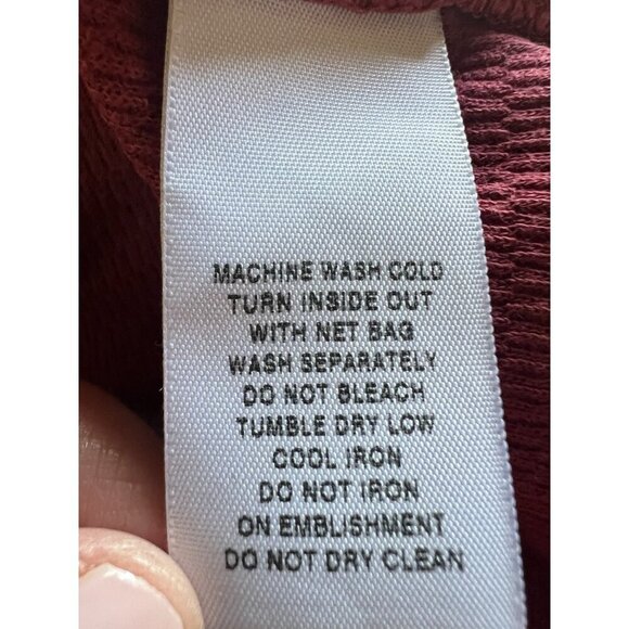 Y2K Lucky Tees maroon thermal silver beaded peace yoga graphic S festival - Picture 8 of 9